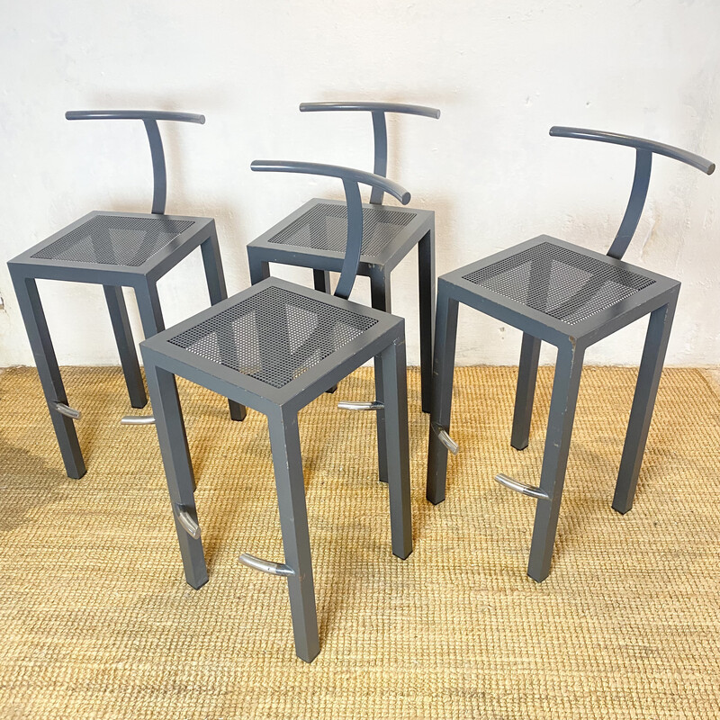 Set of 4 vintage Sarapis stools by Philippe Starck for Driade