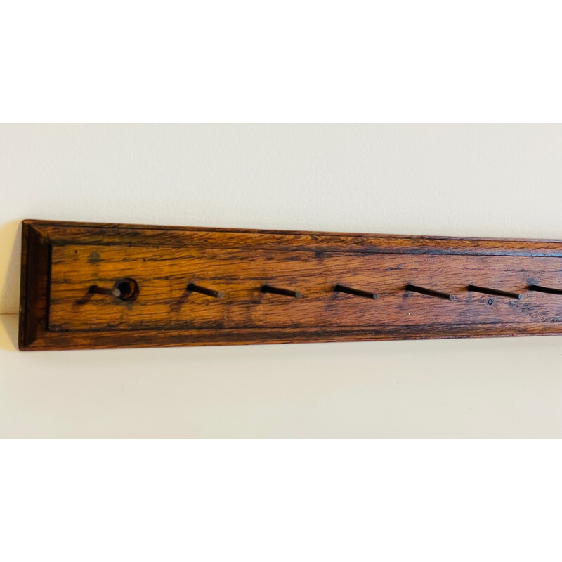 Vintage coat rack in solid oakwood