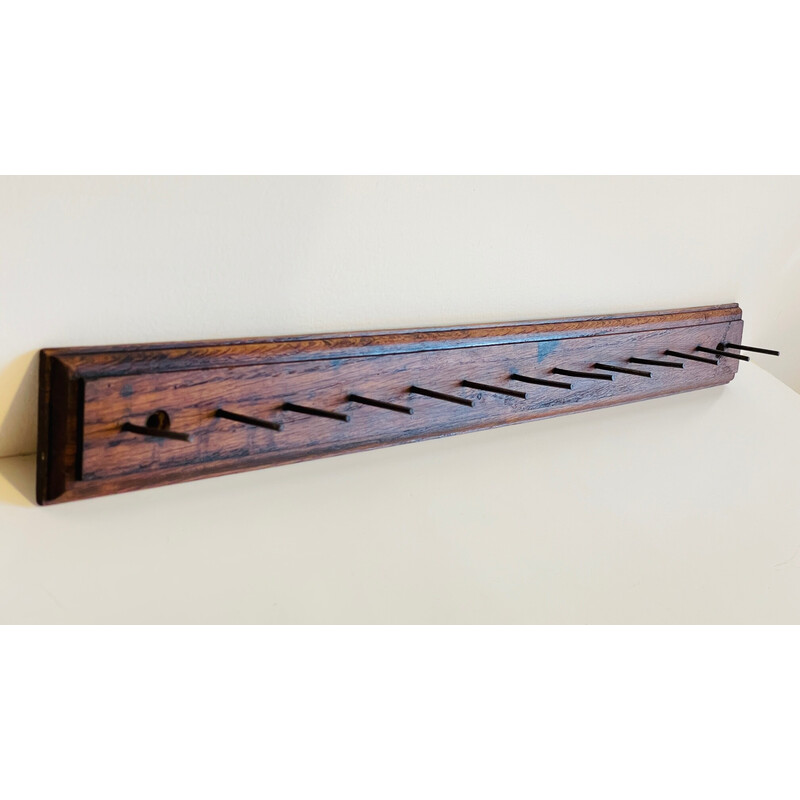 Vintage coat rack in solid oakwood