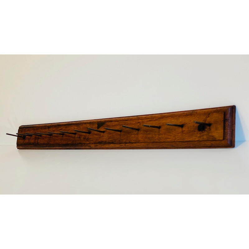 Vintage coat rack in solid oakwood