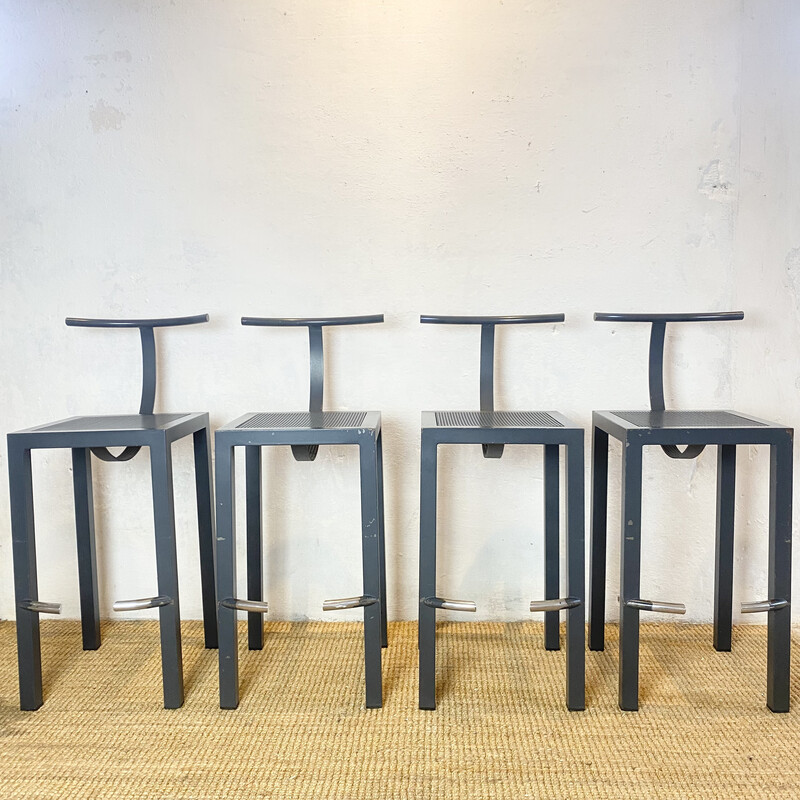 Set of 4 vintage Sarapis stools by Philippe Starck for Driade