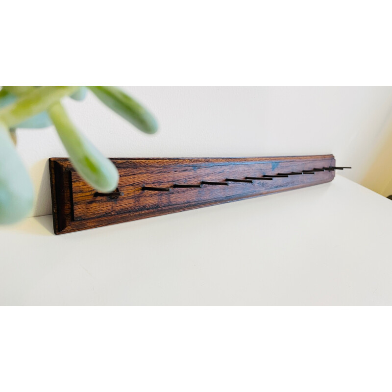 Vintage coat rack in solid oakwood