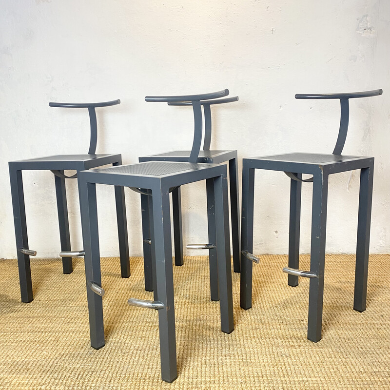 Set of 4 vintage Sarapis stools by Philippe Starck for Driade