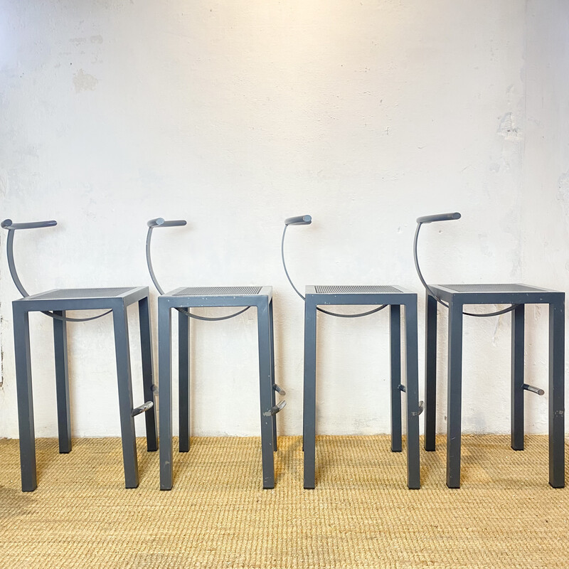 Set of 4 vintage Sarapis stools by Philippe Starck for Driade
