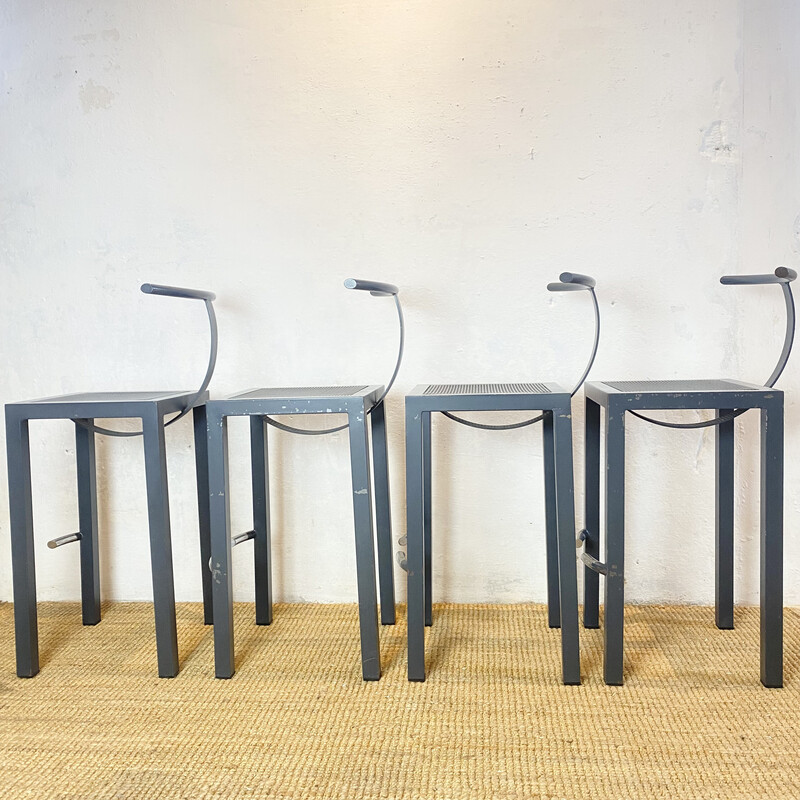 Set of 4 vintage Sarapis stools by Philippe Starck for Driade