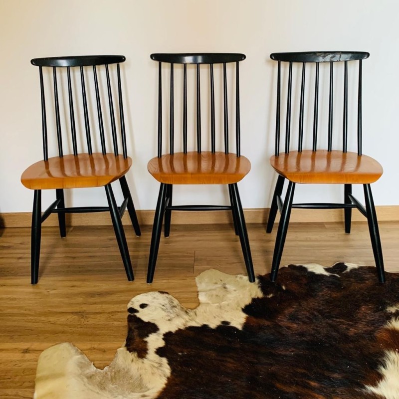 Set aus 3 Vintage Fanett Stühlen von Ilmari Tapiovaara für das Haus Edsbyverken