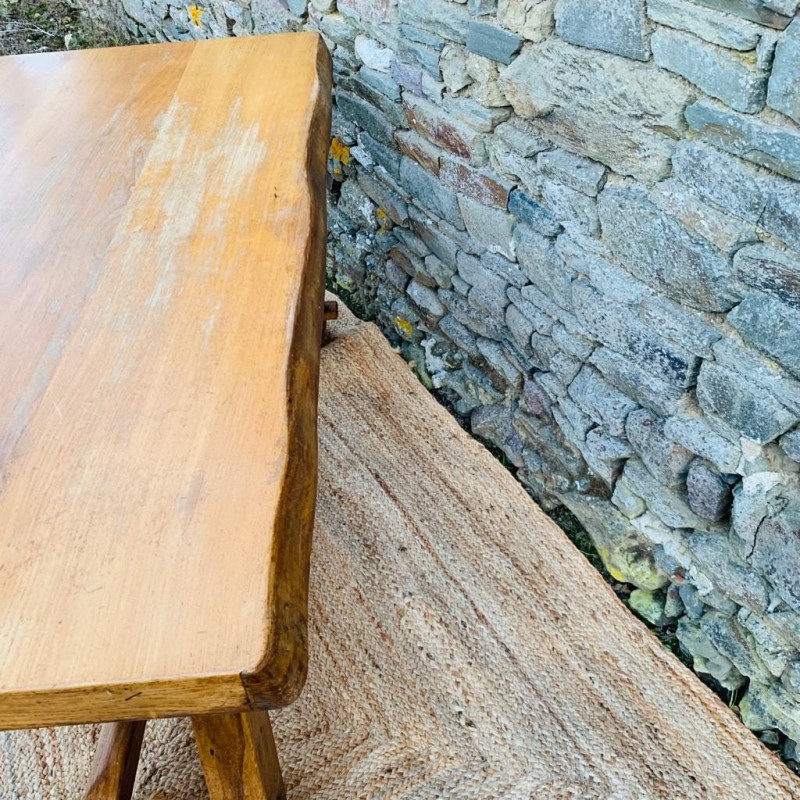 Vintage elmwood table from Aranjou, 1950