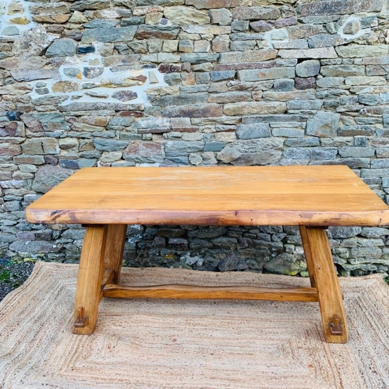 Vintage elmwood table from Aranjou, 1950