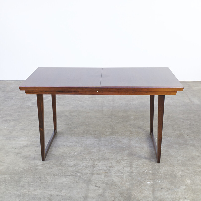 Table de salle à manger vintage en palissandre et avec extensions - 1970