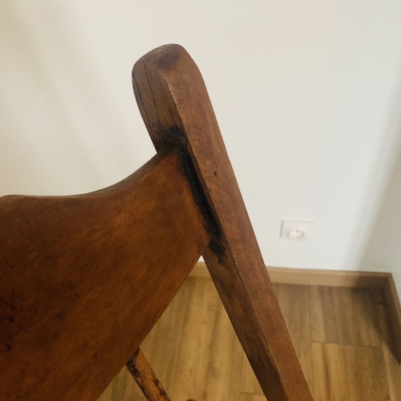 Chaise à bascule vintage en bois