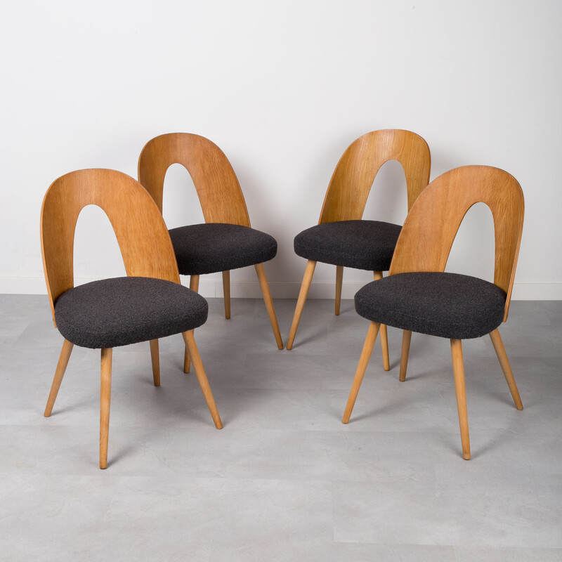 Set of 4 vintage oakwood dining chairs by A. Šuman, Czechoslovakia 1960s