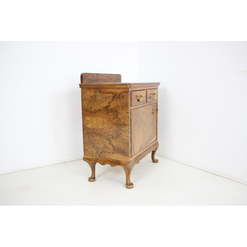 Vintage wood and mirror display cabinet, Czechoslovakia 1920