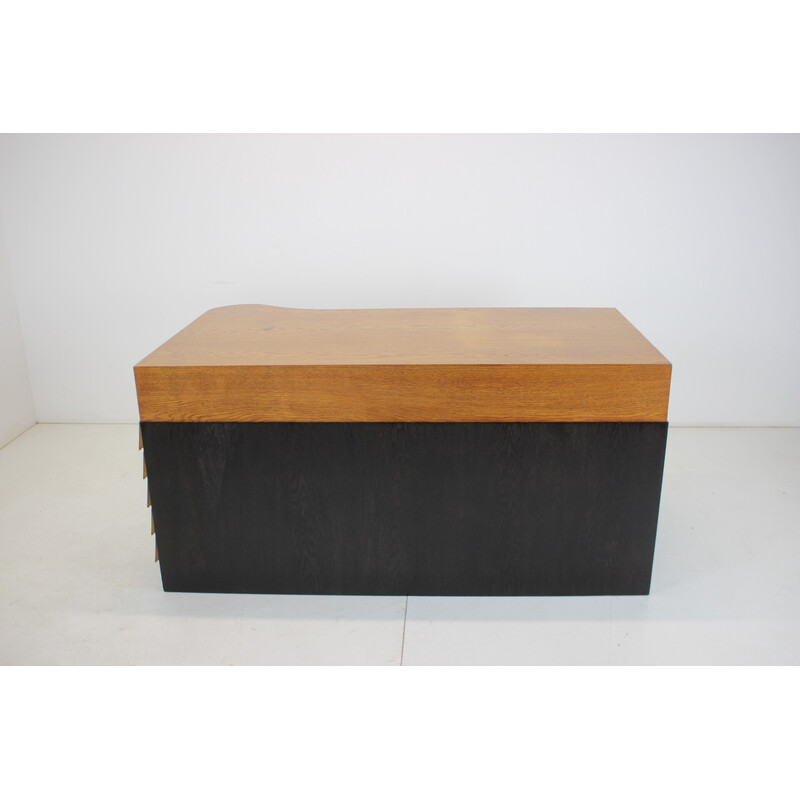 Vintage eikenhouten bureau, Tsjecho-Slowakije 1930