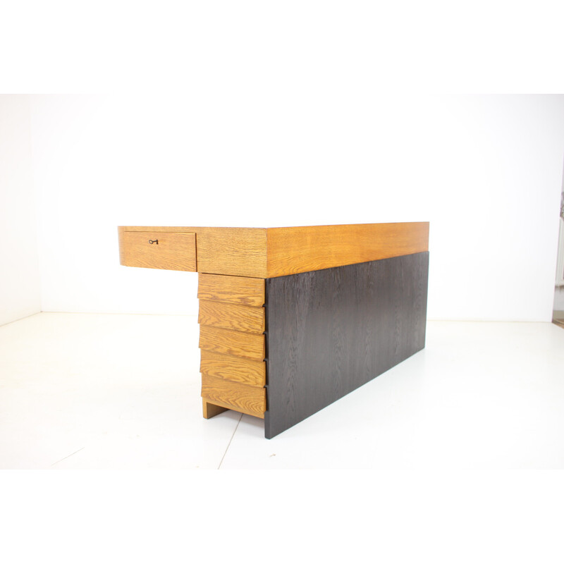 Vintage oakwood desk, Czechoslovakia 1930s