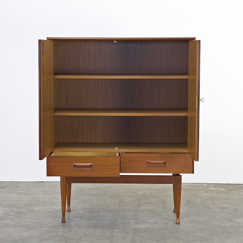 Teak cabinet with 2 doors and 2 drawers produced by Vinde Mobelfabrik - 1960s