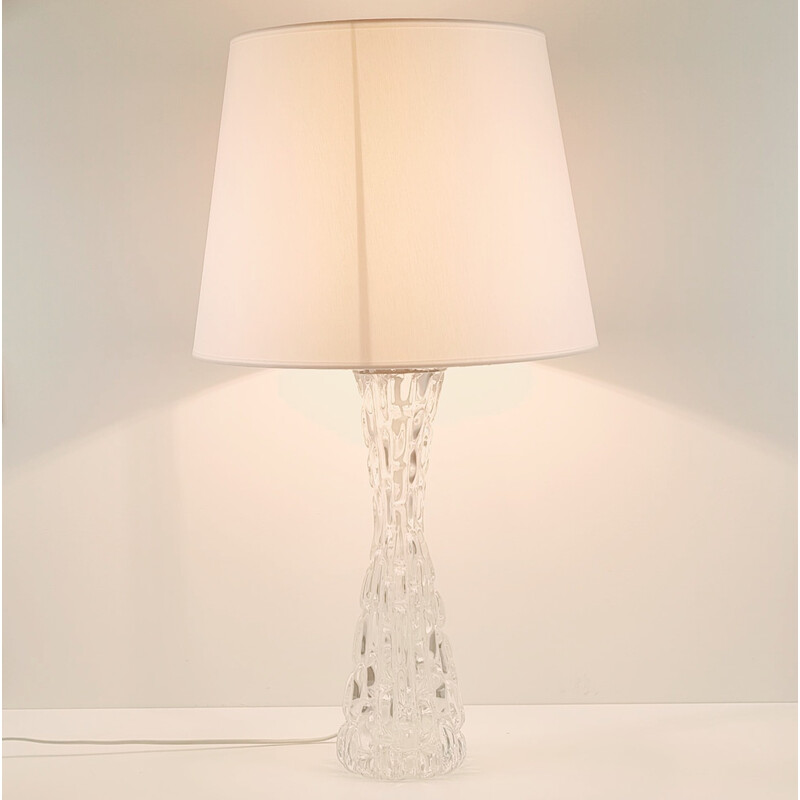 Pair of vintage crystal glass table lamps by Carl Fagerlund for Orrefors, Sweden 1960s