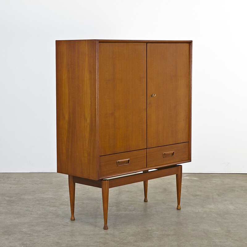 Teak cabinet with 2 doors and 2 drawers produced by Vinde Mobelfabrik - 1960s