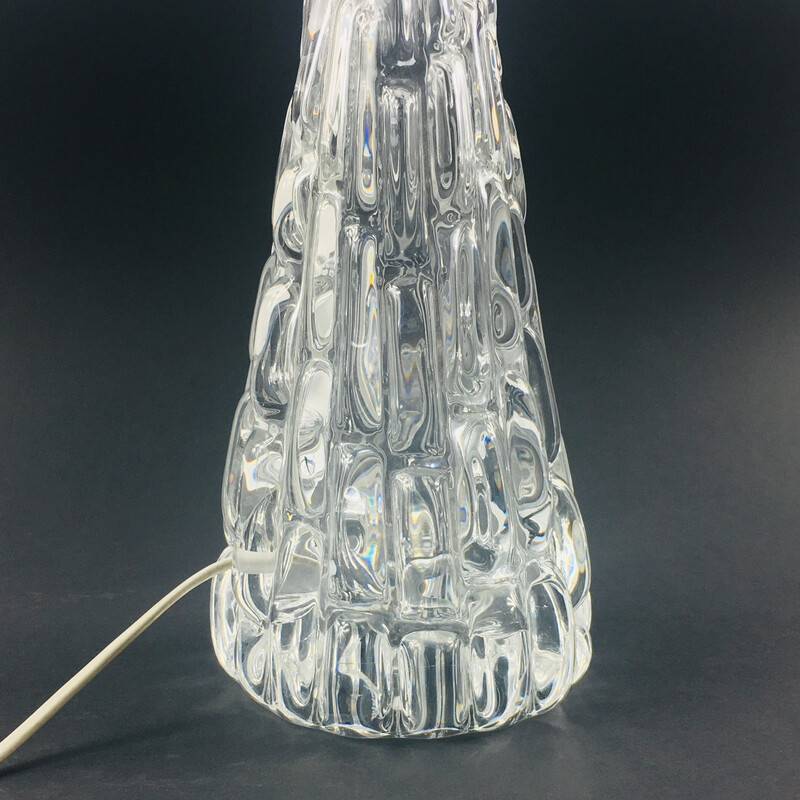 Pair of vintage crystal glass table lamps by Carl Fagerlund for Orrefors, Sweden 1960s