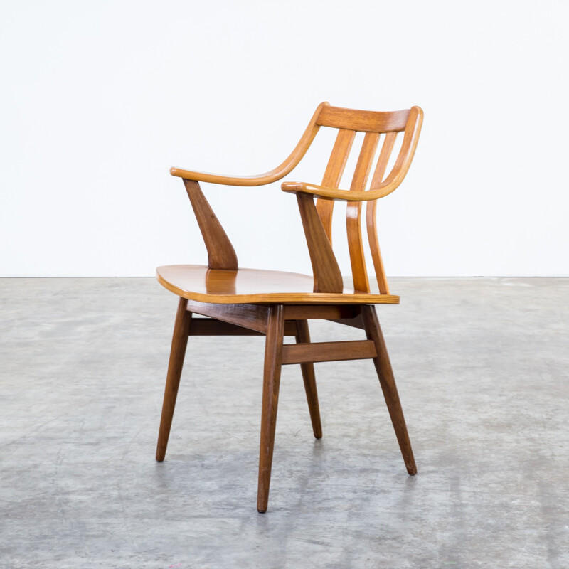 Ensemble de six chaises à bras de salle à manger en contreplaqué - 1960