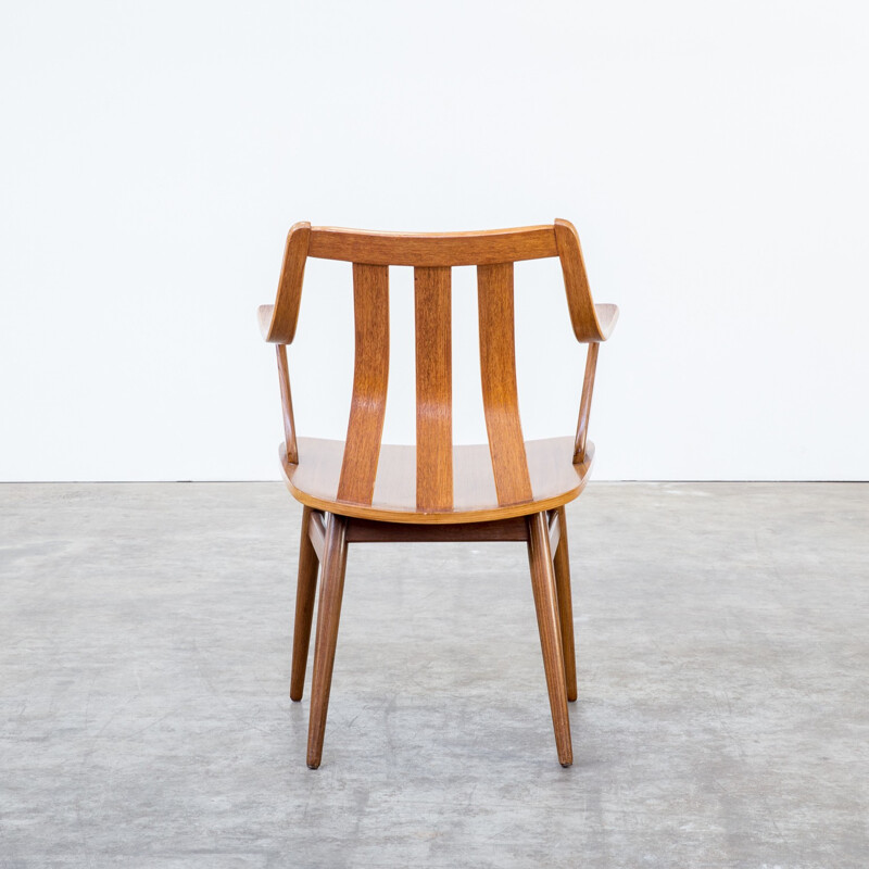 Ensemble de six chaises à bras de salle à manger en contreplaqué - 1960