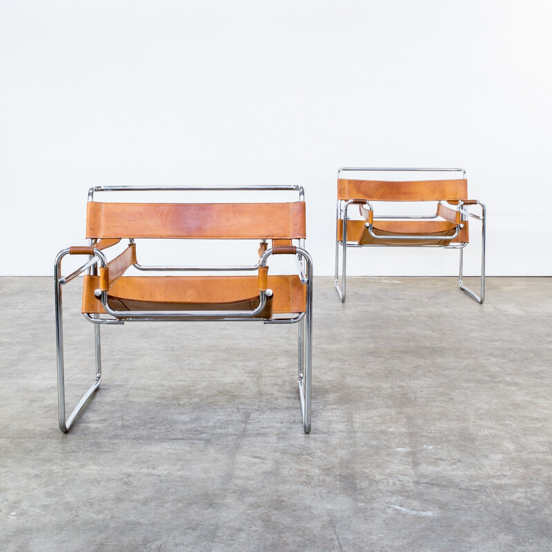 Paire de fauteuils Marcel Breuer Wassily B3 - 1960