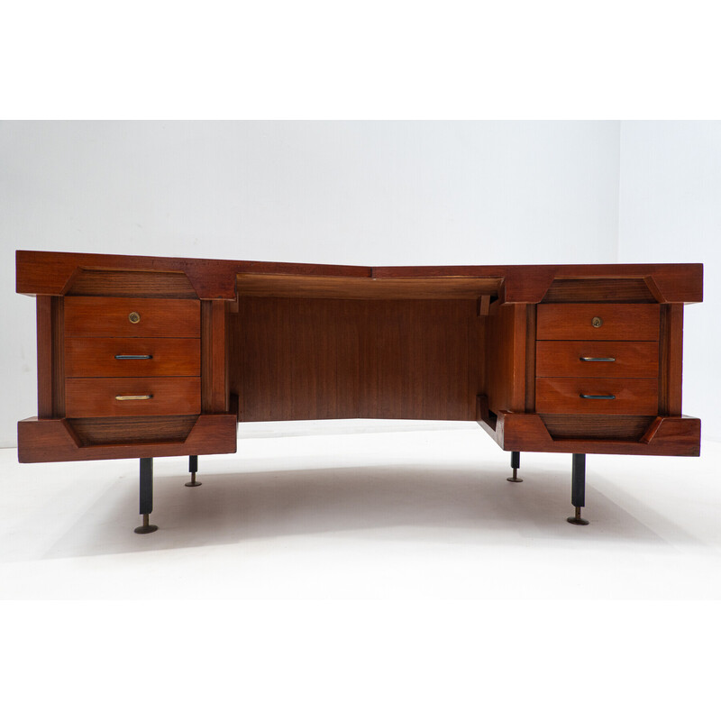 Mid-century Italian desk in teak, 1960s