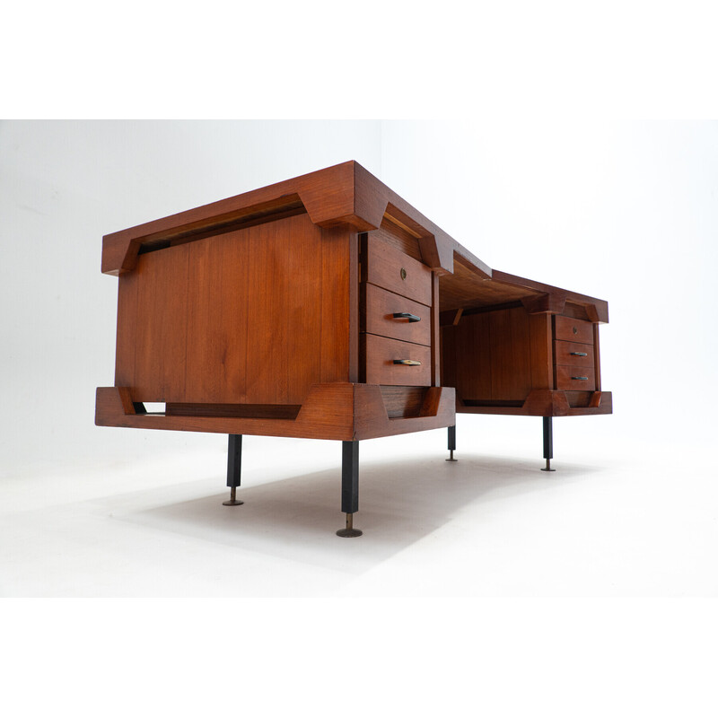 Mid-century Italian desk in teak, 1960s