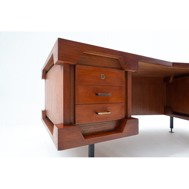 Italiaans bureau in teak uit de mid-eeuw, 1960