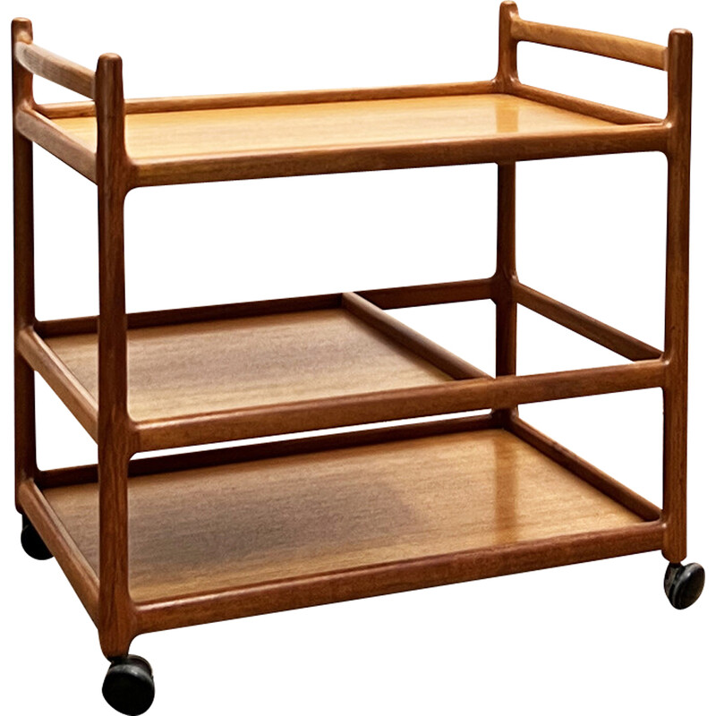 Mid-century Danish serving trolley in teak by Johannes Andersen for Silkeborg, 1950s