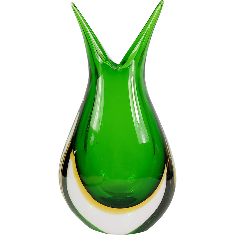 Vase vintage Sommerso en verre de Murano par Flavio Poli pour Seguso Vetri d'Arte, Italie 1960
