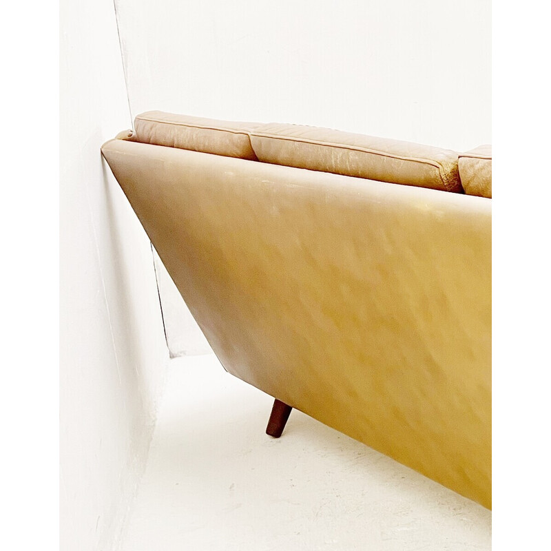 Modelo de sofá de couro de conhaque de meados do século "Matador" de Aage Christiansen, Dinamarca 1970