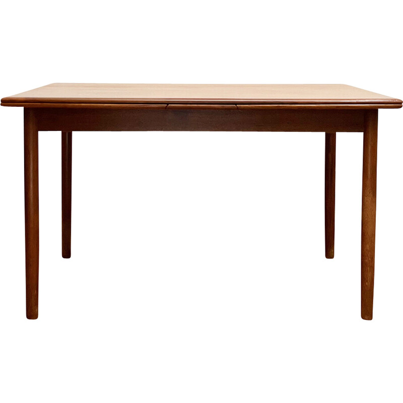 Mid-eeuwse Deense uitschuifbare eettafel in teak, 1960