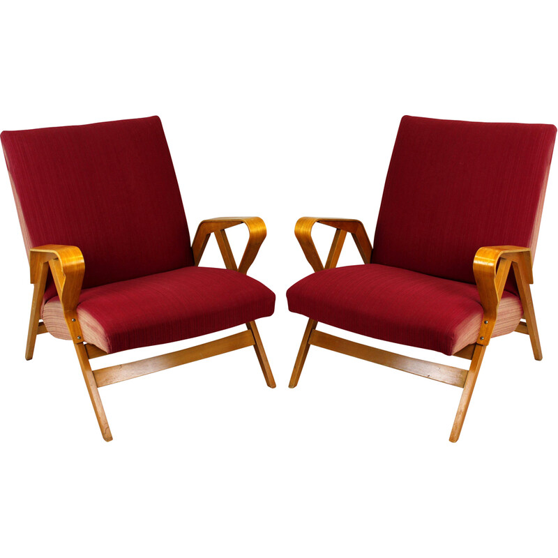 Pair of mid-century armchairs for Tatra, Czechoslovakia 1960s