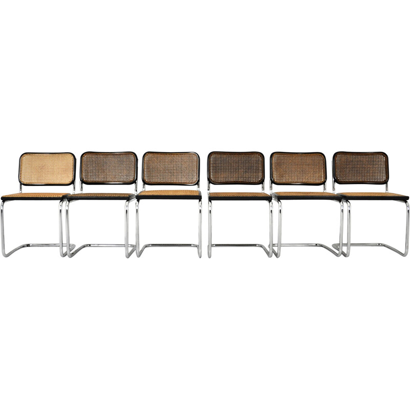 Set of 6 vintage Gavina chairs by Marcel Breuer, 1980