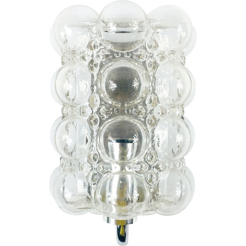 Vintage bubble glass and brass wall lamp by Helena Tynell for Limburg, Germany 1960s