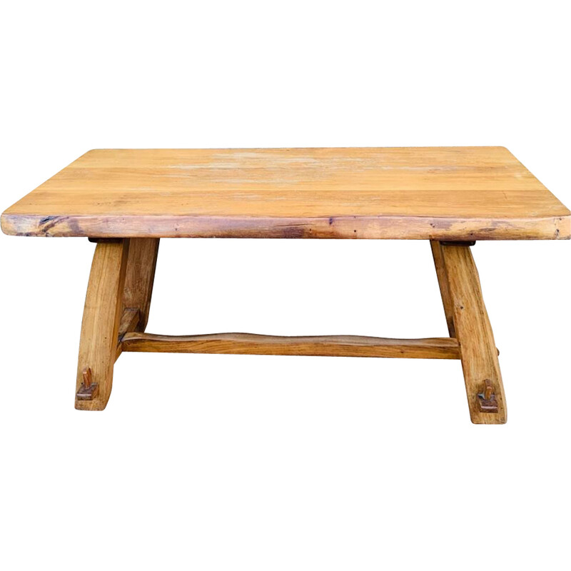 Vintage elmwood table from Aranjou, 1950