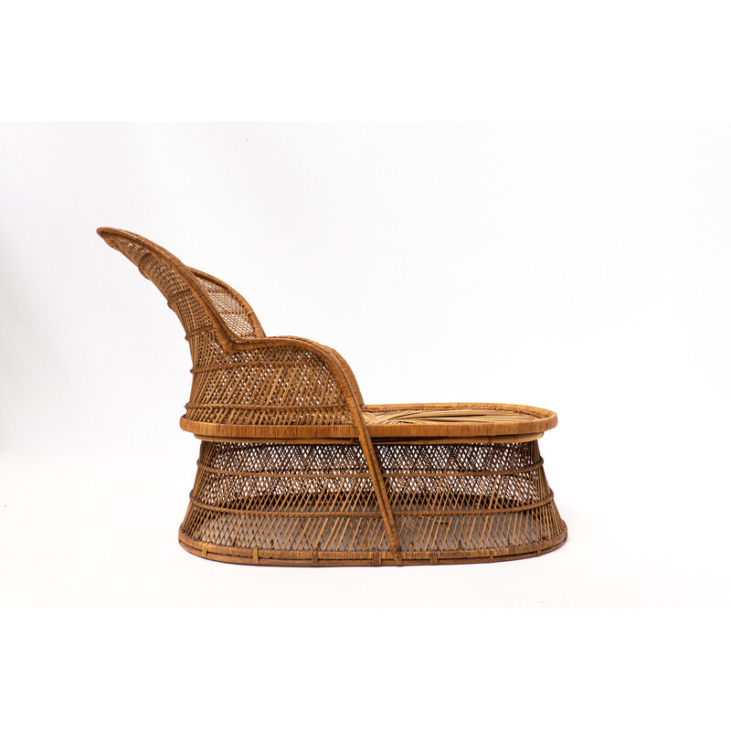 Mid-eeuws rotan daybed, Italië 1940