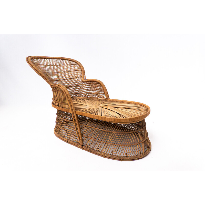 Mid-eeuws rotan daybed, Italië 1940