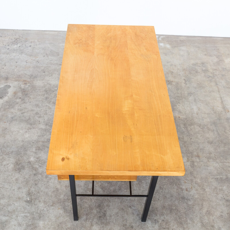 Writing desk in birch wood steel frame - 1970s