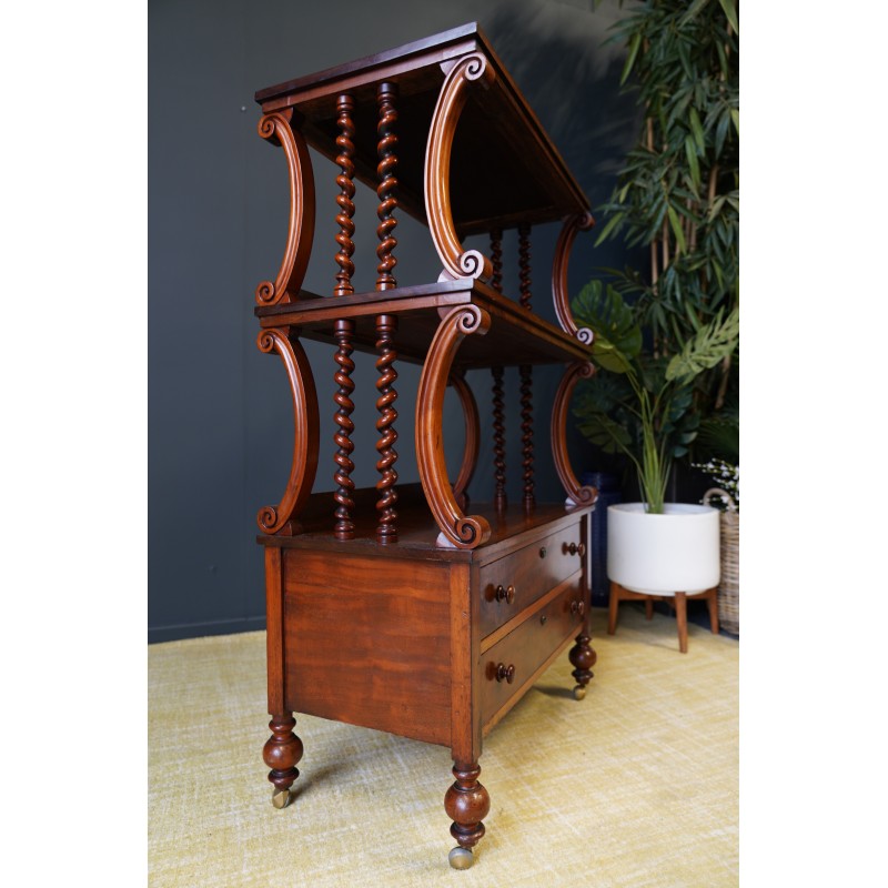 Vintage Victorian mahogany Whatnot shelves