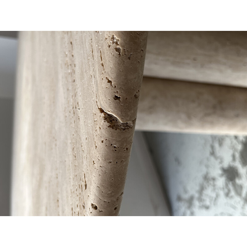 Circular vintage travertine table