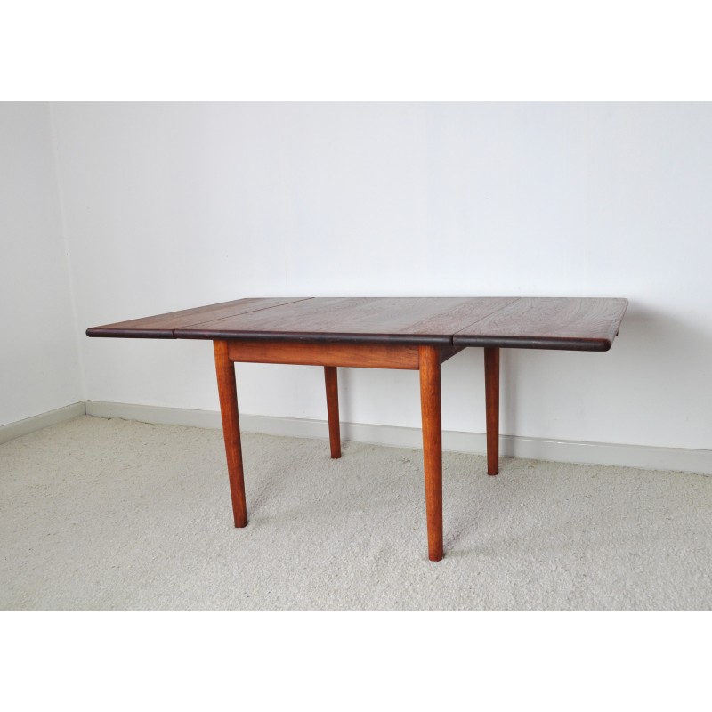 Mesa de centro vintage en madera maciza de teca y roble de Hans J. Wegner para Getama