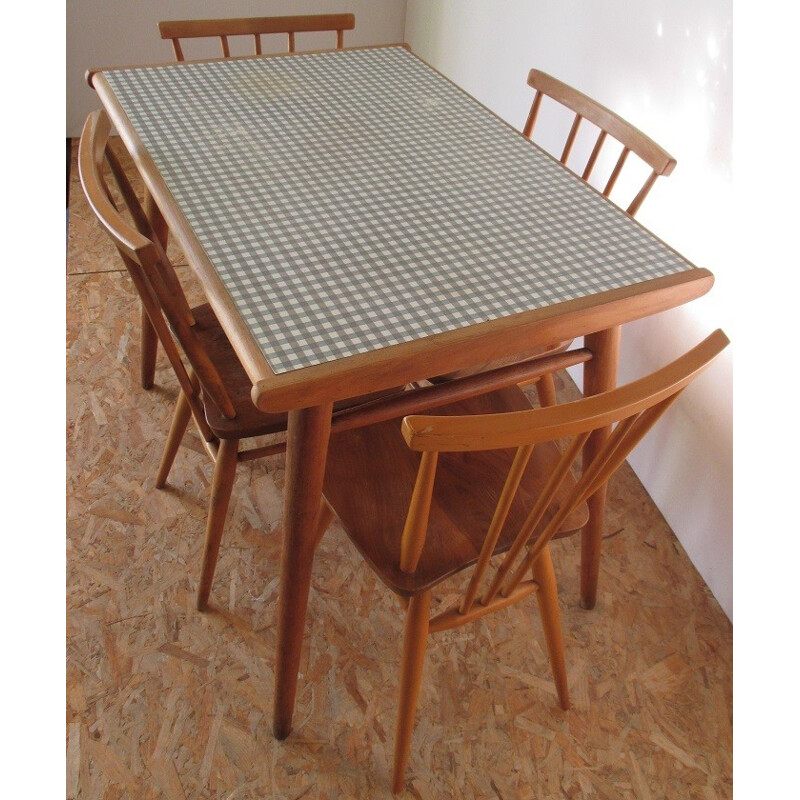 Dining set Ercolani in beech and formica - 1960s