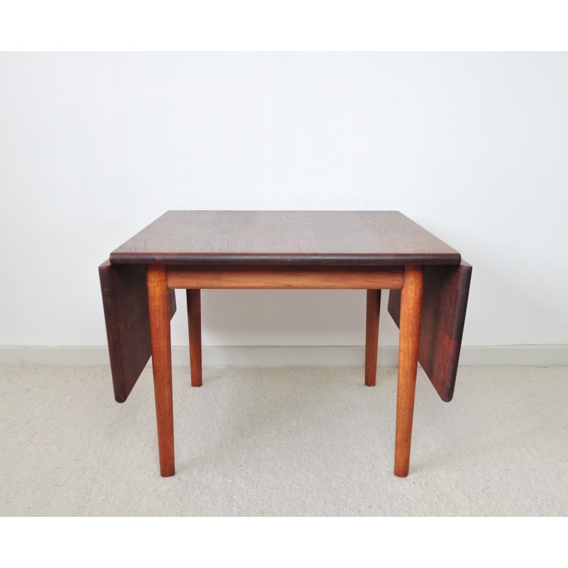 Mesa de centro vintage en madera maciza de teca y roble de Hans J. Wegner para Getama