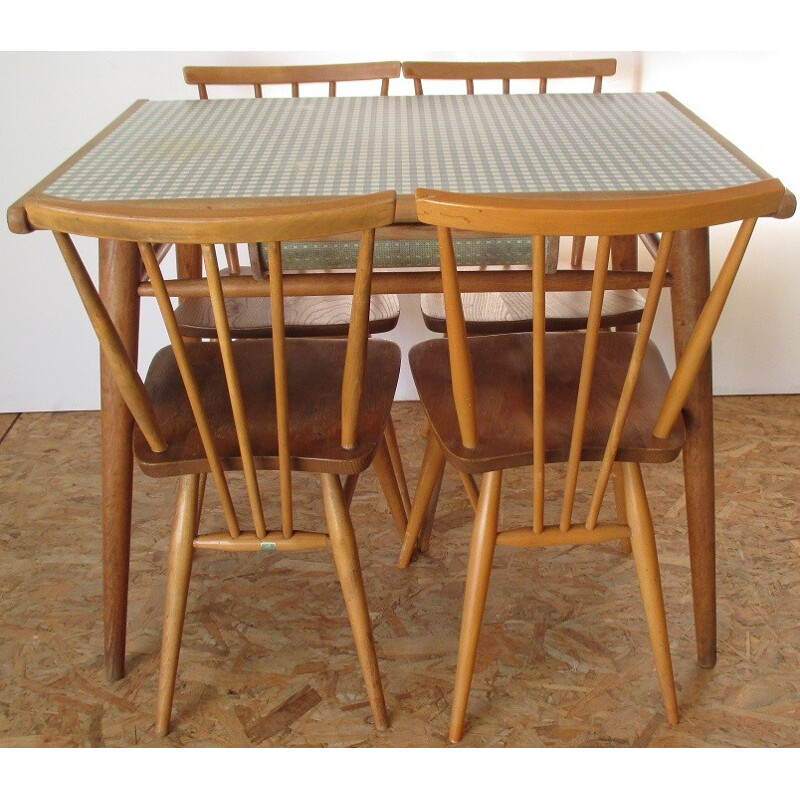 Dining set Ercolani in beech and formica - 1960s