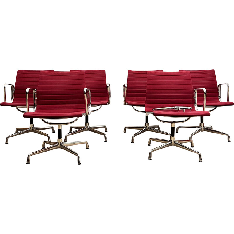 Set van 6 vintage stoelen met armleuningen van en Eames voor Vitra.