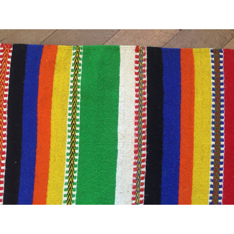 Tapis vintage multicolore en laine - 1950