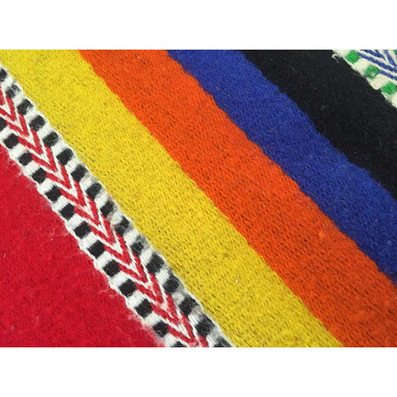 Mid century multicolor woolen rug - 1950s