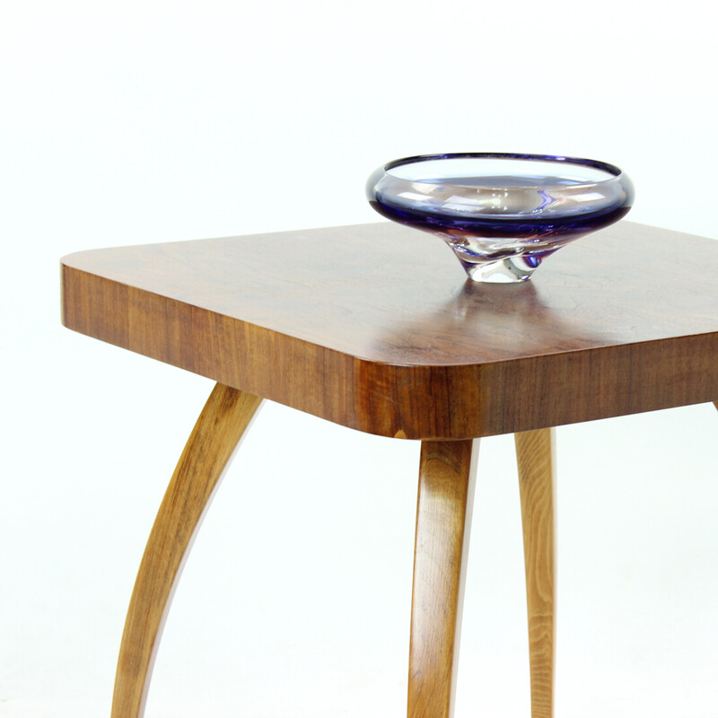 Vintage spider coffee table in oakwood and walnut by Jindrich Halabala, Czechoslovakia 1930