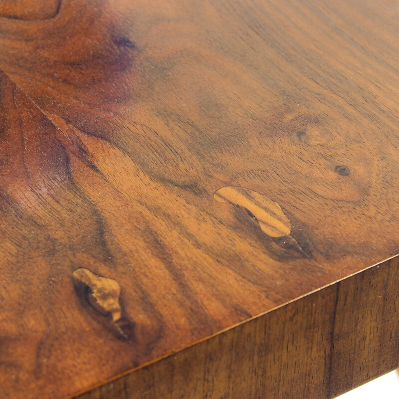 Vintage spider coffee table in oakwood and walnut by Jindrich Halabala, Czechoslovakia 1930